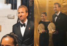 Charlyn Corral y Harry Kane posan juntos tras ganar el Trofeo Gerd Müller en el Balón de Oro 2026